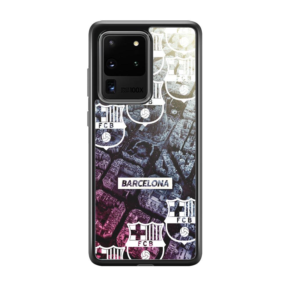 Barcelona FC Light from The City Samsung Galaxy S20 Ultra Case-Rubber Black (2D Case)-Oxvistore