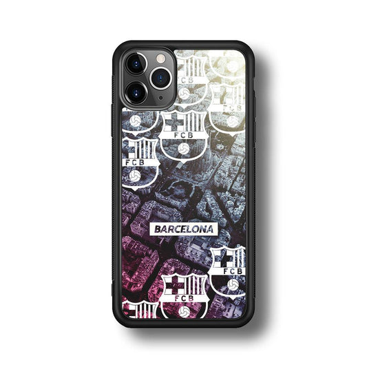 Barcelona FC Light from The City iPhone 11 Pro Max Case-Rubber Black (2D Case)-Oxvistore