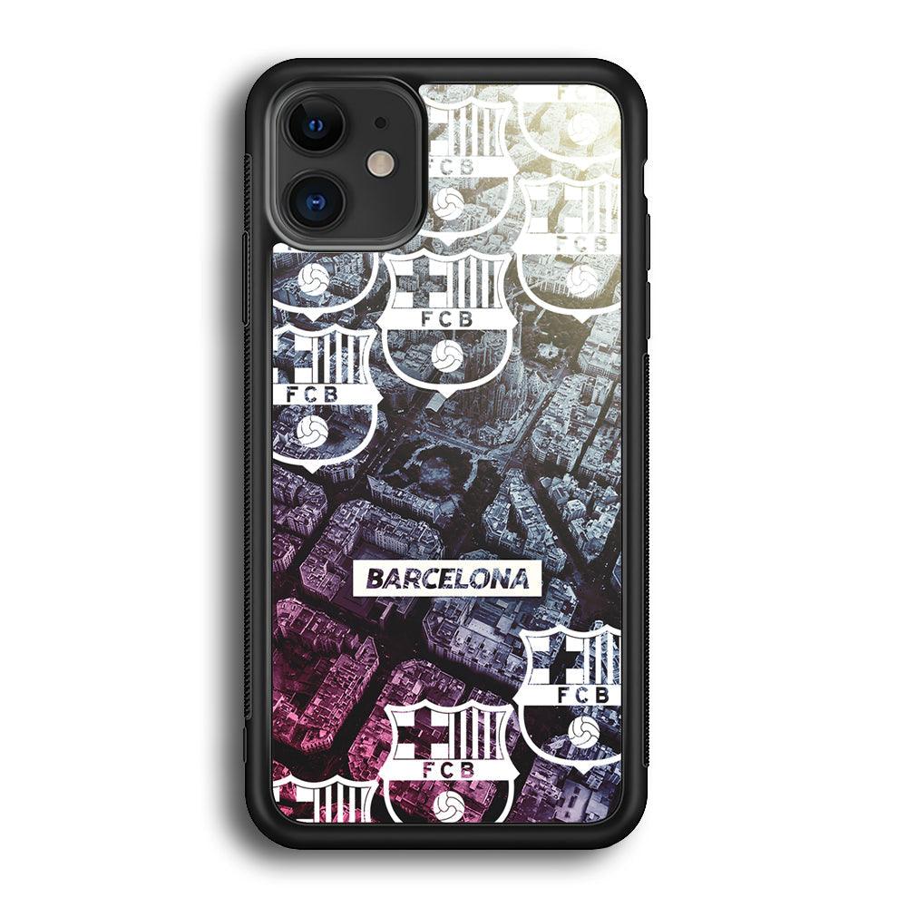 Barcelona FC Light from The City iPhone 11 Case-Rubber Black (2D Case)-Oxvistore