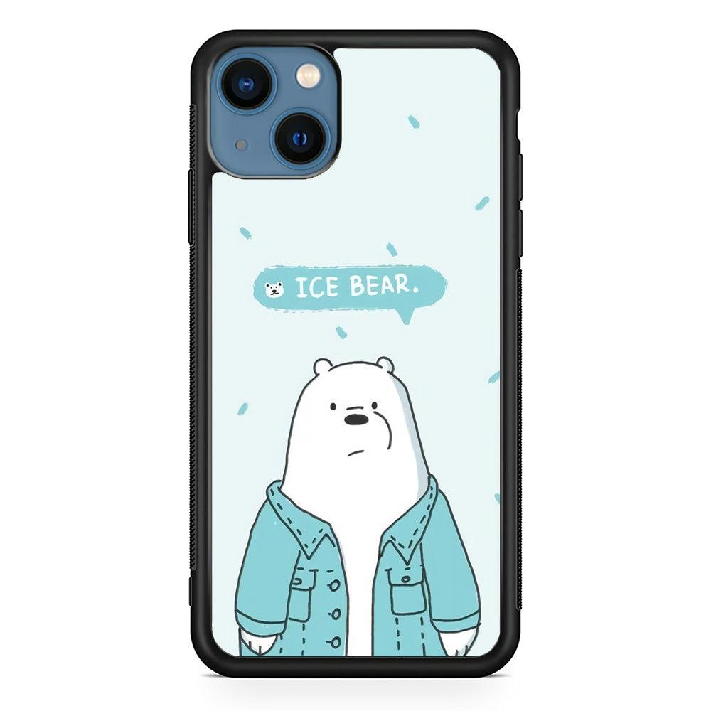 Bare Bears Ice Bear iPhone 13 Case-Rubber White (2D Case)-Oxvistore