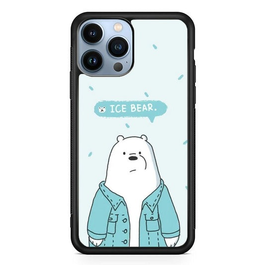 Bare Bears Ice Bear iPhone 15 Pro Max Case-Rubber White (2D Case)-Oxvistore