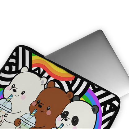 Bare Bears Lovely Drinks Laptop Sleeve Protective Cover