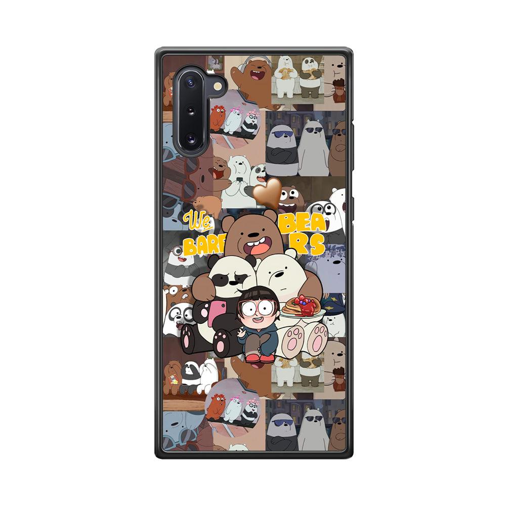 Bare Bears One Love as Family Samsung Galaxy Note 10 Case-Rubber Black (2D Case)-Oxvistore