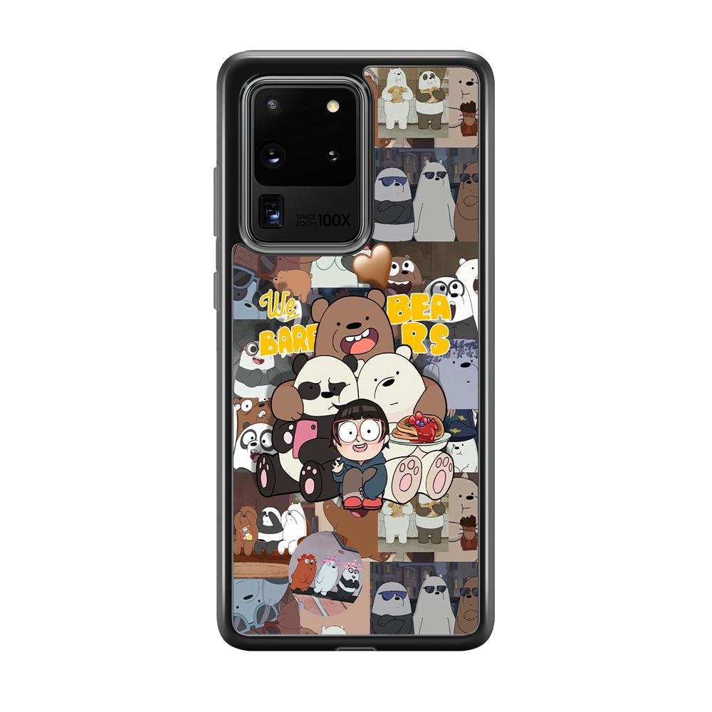Bare Bears One Love as Family Samsung Galaxy S20 Ultra Case-Rubber Black (2D Case)-Oxvistore