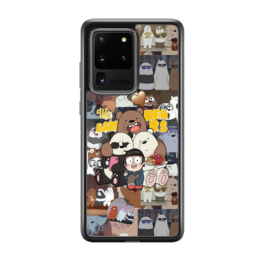 Bare Bears One Love as Family Samsung Galaxy S20 Ultra Case-Rubber Black (2D Case)-Oxvistore