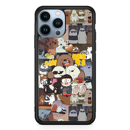 Bare Bears One Love as Family iPhone 13 Pro Max Case-Rubber Black (2D Case)-Oxvistore