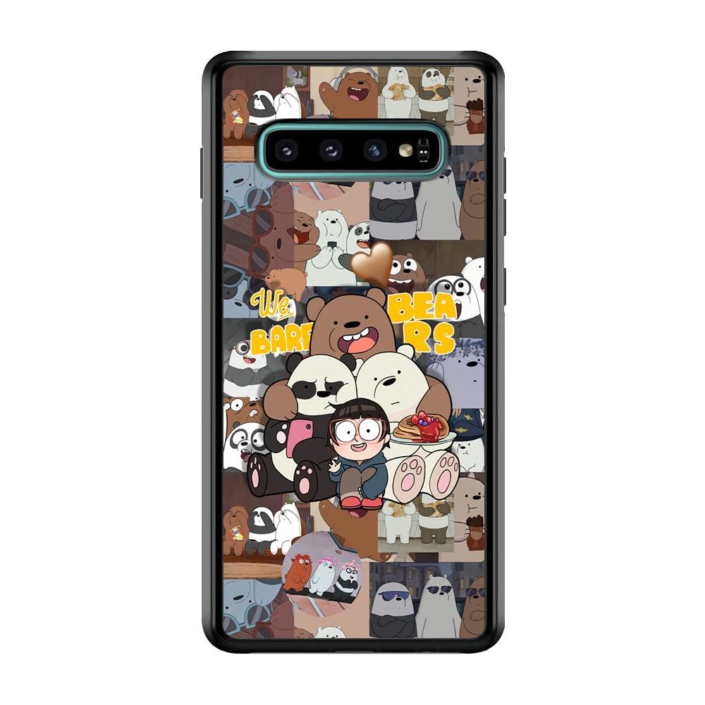 Bare Bears One Love as Family Samsung Galaxy S10 Case-Rubber Black (2D Case)-Oxvistore