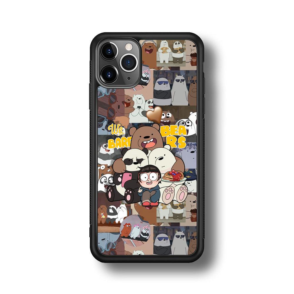 Bare Bears One Love as Family iPhone 11 Pro Max Case-Rubber Black (2D Case)-Oxvistore