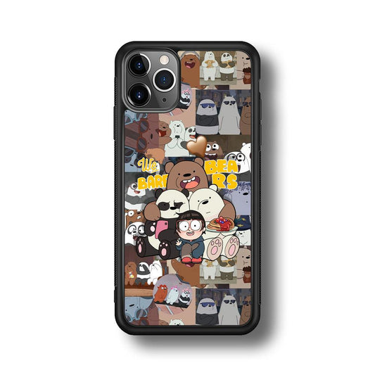 Bare Bears One Love as Family iPhone 11 Pro Max Case-Rubber Black (2D Case)-Oxvistore