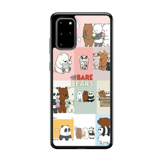 Bare Bears Pleasure Take a Moment Samsung Galaxy S20 Plus Case-Rubber Black (2D Case)-Oxvistore
