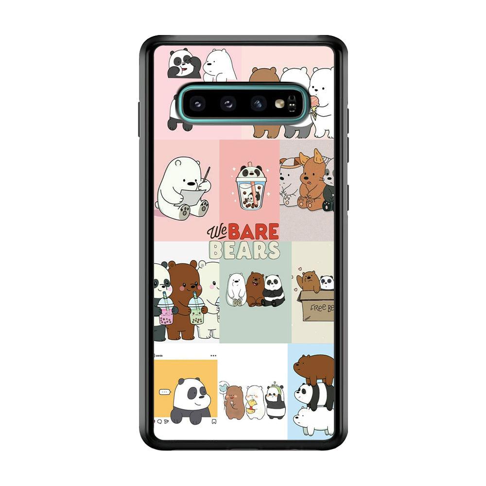 Bare Bears Pleasure Take a Moment Samsung Galaxy S10 Case-Rubber Black (2D Case)-Oxvistore