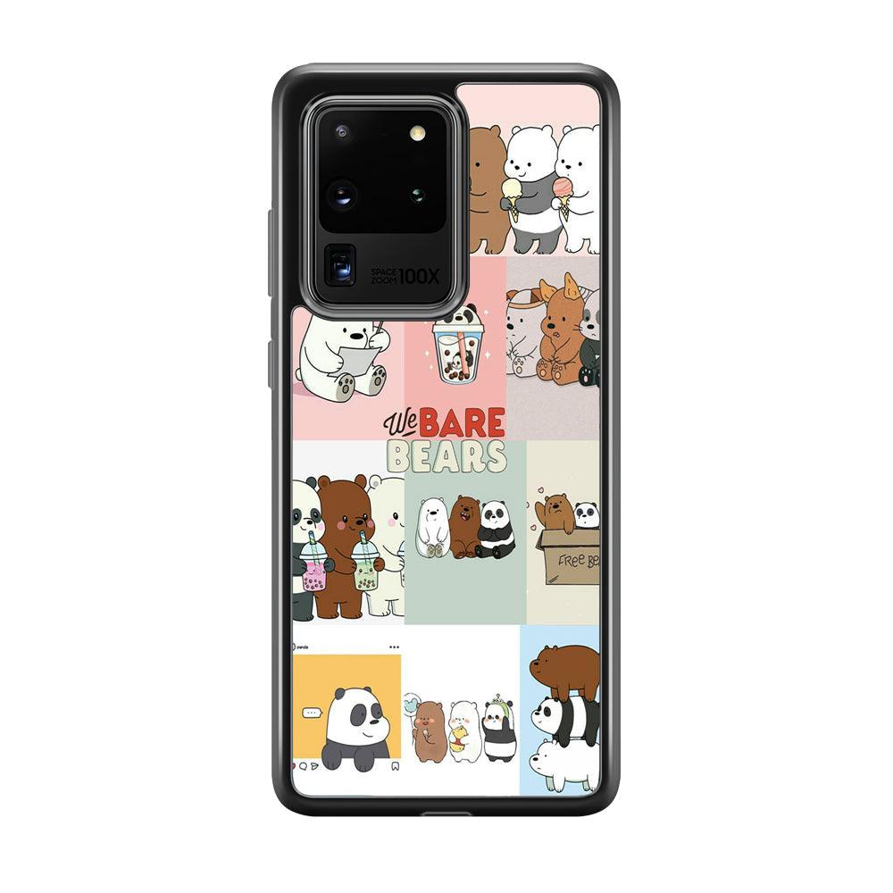 Bare Bears Pleasure Take a Moment Samsung Galaxy S20 Ultra Case-Rubber Black (2D Case)-Oxvistore