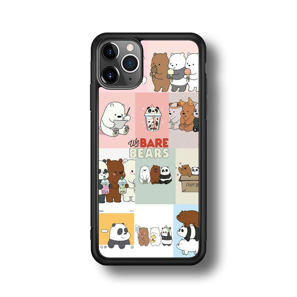 Bare Bears Pleasure Take a Moment iPhone 11 Pro Max Case-Rubber Black (2D Case)-Oxvistore
