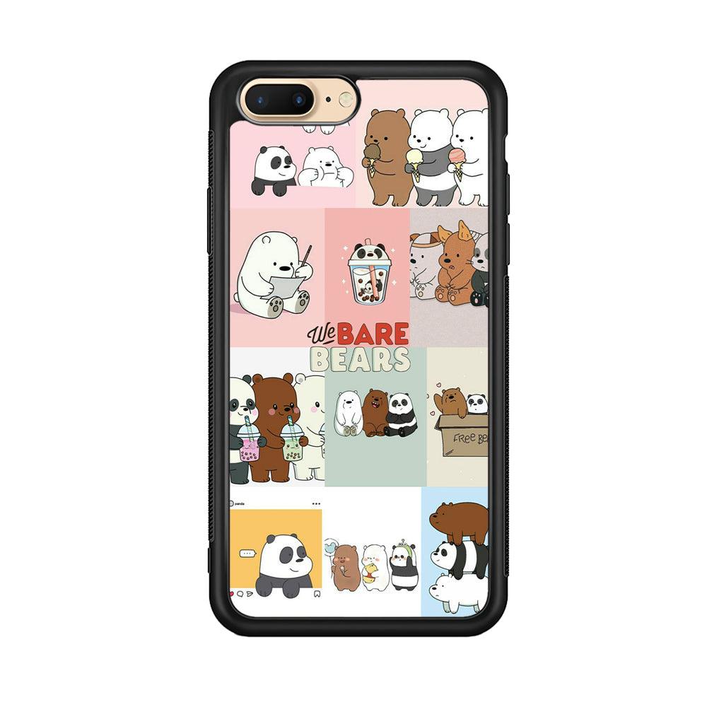Bare Bears Pleasure Take a Moment iPhone 8 Plus Case-Rubber Black (2D Case)-Oxvistore