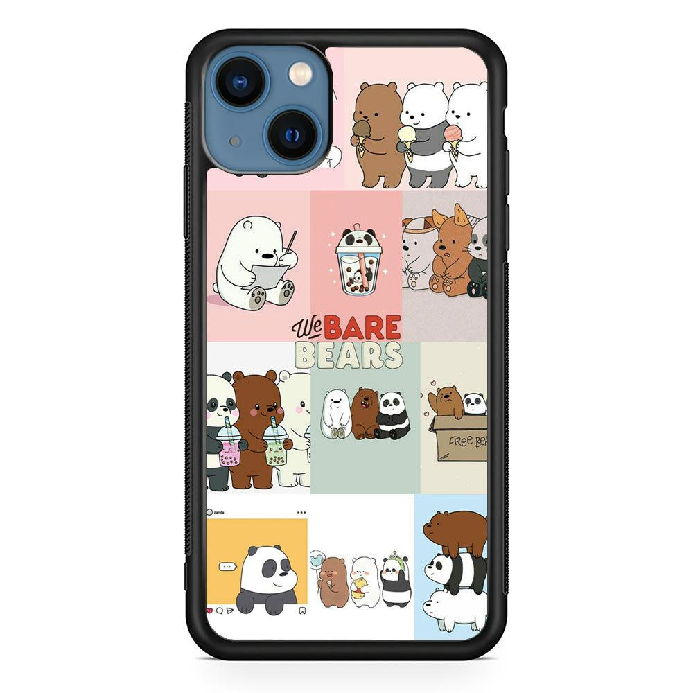 Bare Bears Pleasure Take a Moment iPhone 15 Plus Case-Rubber Black (2D Case)-Oxvistore