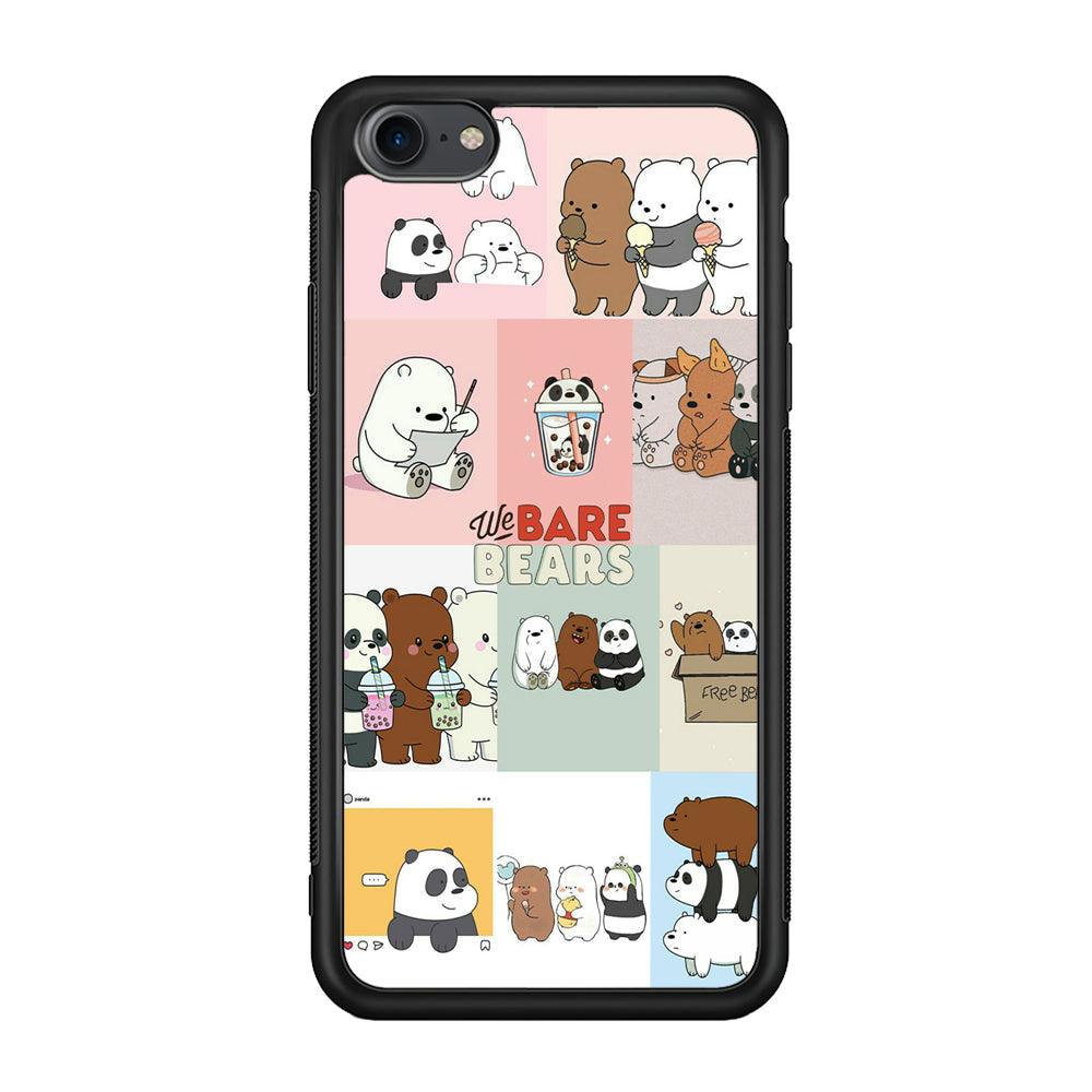 Bare Bears Pleasure Take a Moment iPhone 7 Case-Rubber Black (2D Case)-Oxvistore