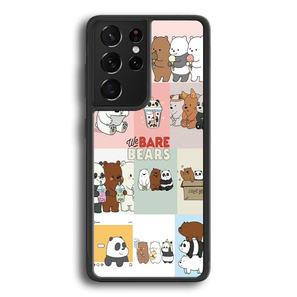 Bare Bears Pleasure Take a Moment Samsung Galaxy S21 Ultra Case-Rubber Black (2D Case)-Oxvistore
