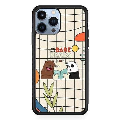 Bare Bears Reading a Book iPhone 13 Pro Case-Oxvistore