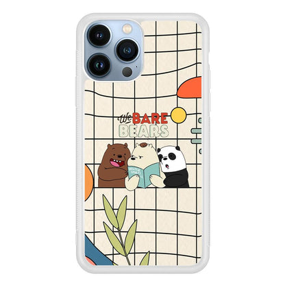 Bare Bears Reading a Book iPhone 14 Pro Max Case-Oxvistore