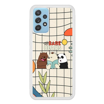 Bare Bears Reading a Book Samsung Galaxy A52 Case-Oxvistore