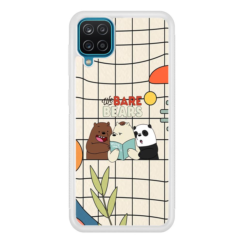 Bare Bears Reading a Book Samsung Galaxy A12 Case-Oxvistore