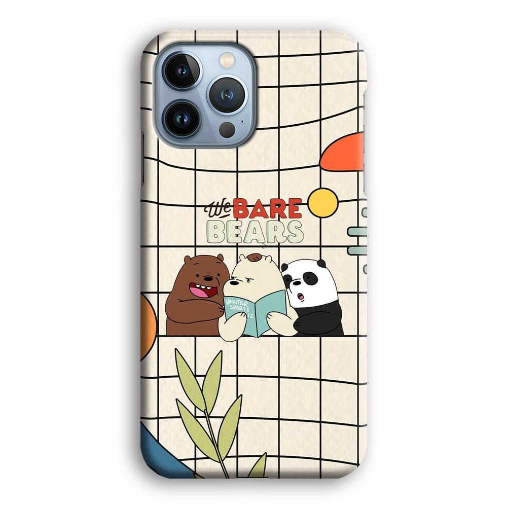 Bare Bears Reading a Book iPhone 13 Pro Case-Oxvistore