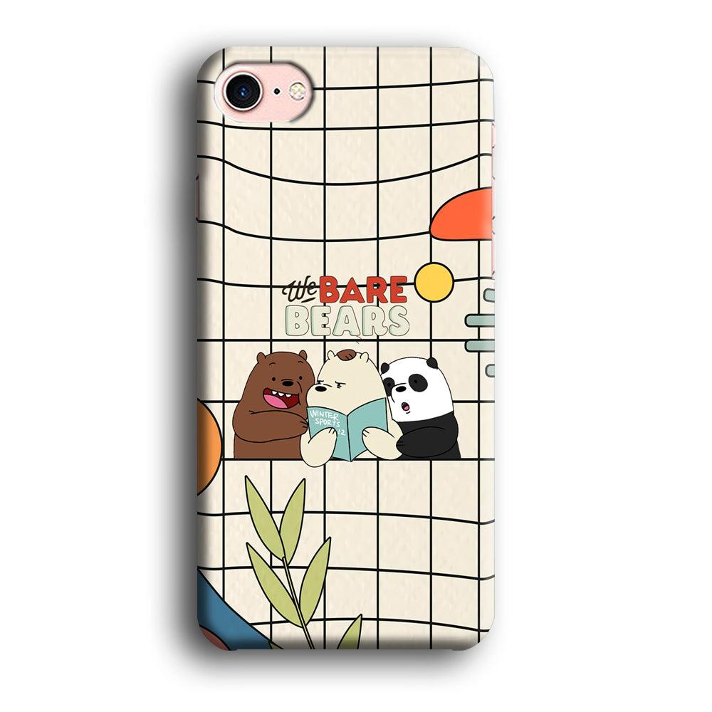 Bare Bears Reading a Book iPhone 8 Case-Oxvistore