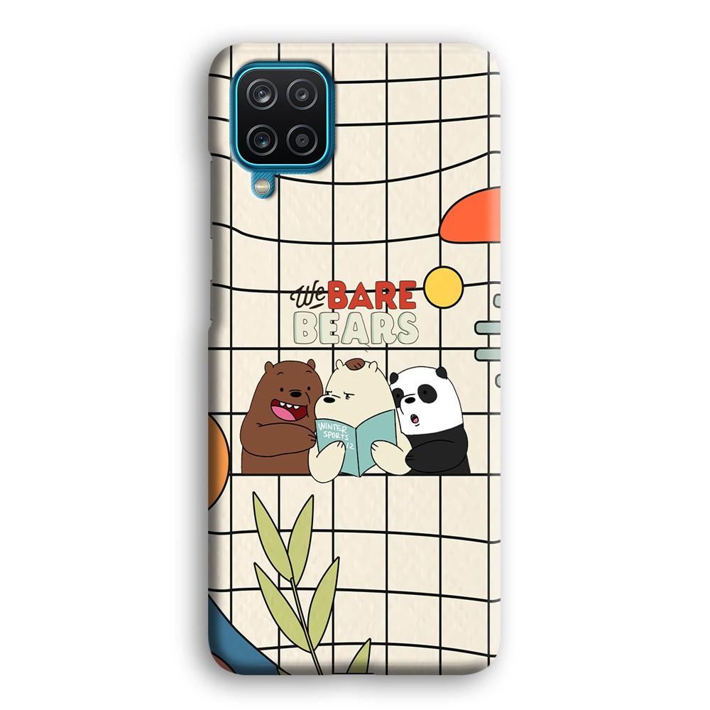 Bare Bears Reading a Book Samsung Galaxy A12 Case-Oxvistore