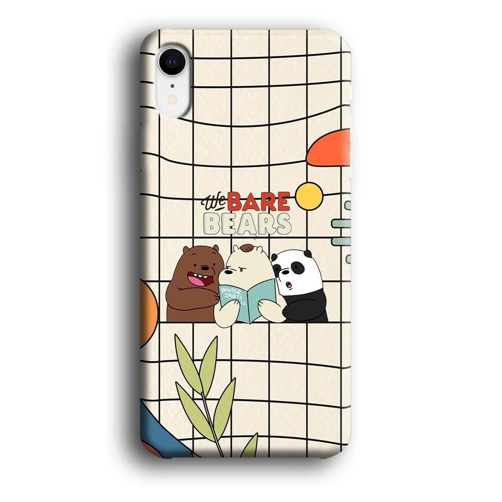 Bare Bears Reading a Book iPhone XR Case-Oxvistore