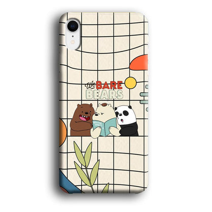 Bare Bears Reading a Book iPhone XR Case-Oxvistore