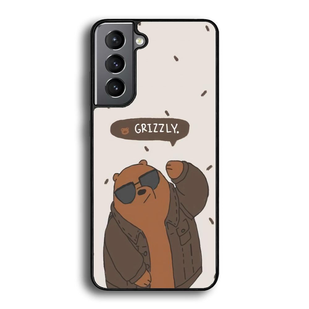 Bare Bears Grizzly Samsung Galaxy S24 Case-Rubber Black (2D Case)-Oxvistore