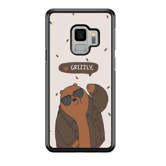 Bare Bears Grizzly Samsung Galaxy S9 Case-Rubber Black (2D Case)-Oxvistore