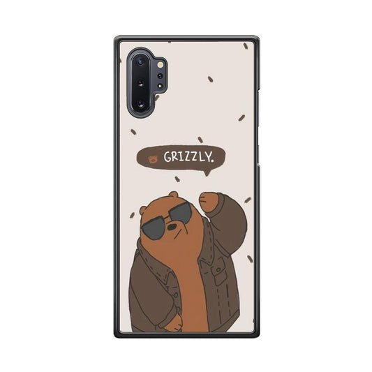 Bare Bears Grizzly Samsung Galaxy Note 10 Plus Case-Rubber White (2D Case)-Oxvistore