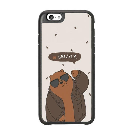 Bare Bears Grizzly iPhone 6 Plus | 6s Plus Case-Rubber Black (2D Case)-Oxvistore