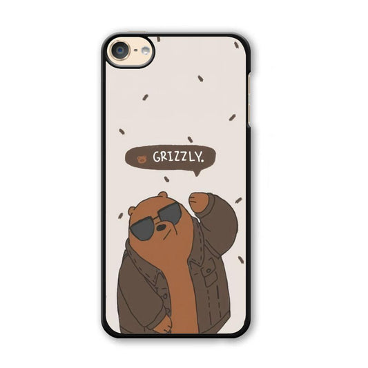 Bare Bears Grizzly iPod Touch 6 Case-Plastic Black (2D Case)-Oxvistore