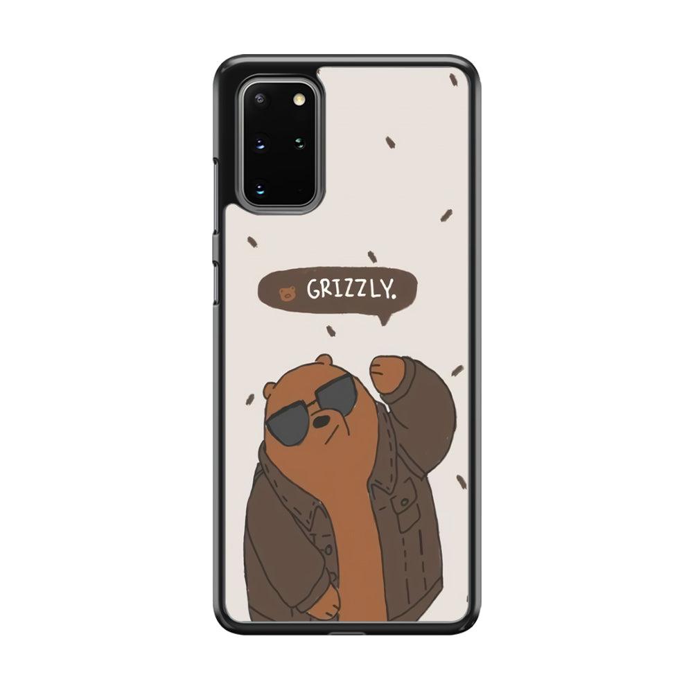 Bare Bears Grizzly Samsung Galaxy S20 Plus Case-Rubber White (2D Case)-Oxvistore