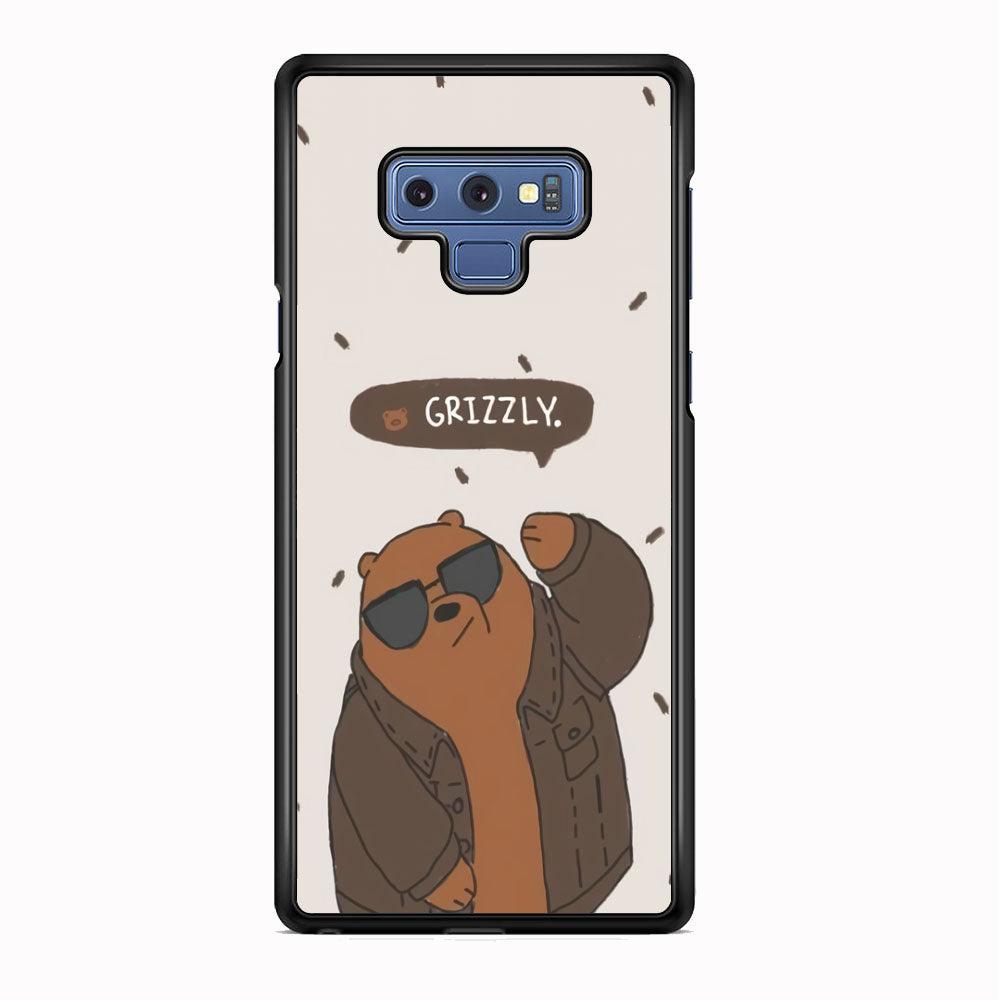 Bare Bears Grizzly Samsung Galaxy Note 9 Case-Rubber Black (2D Case)-Oxvistore