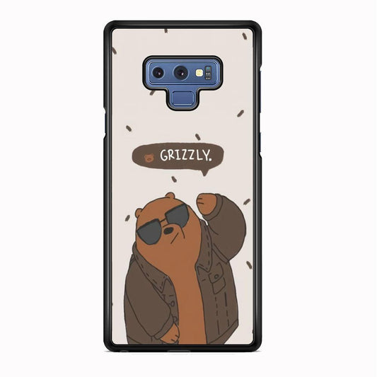 Bare Bears Grizzly Samsung Galaxy Note 9 Case-Rubber Black (2D Case)-Oxvistore