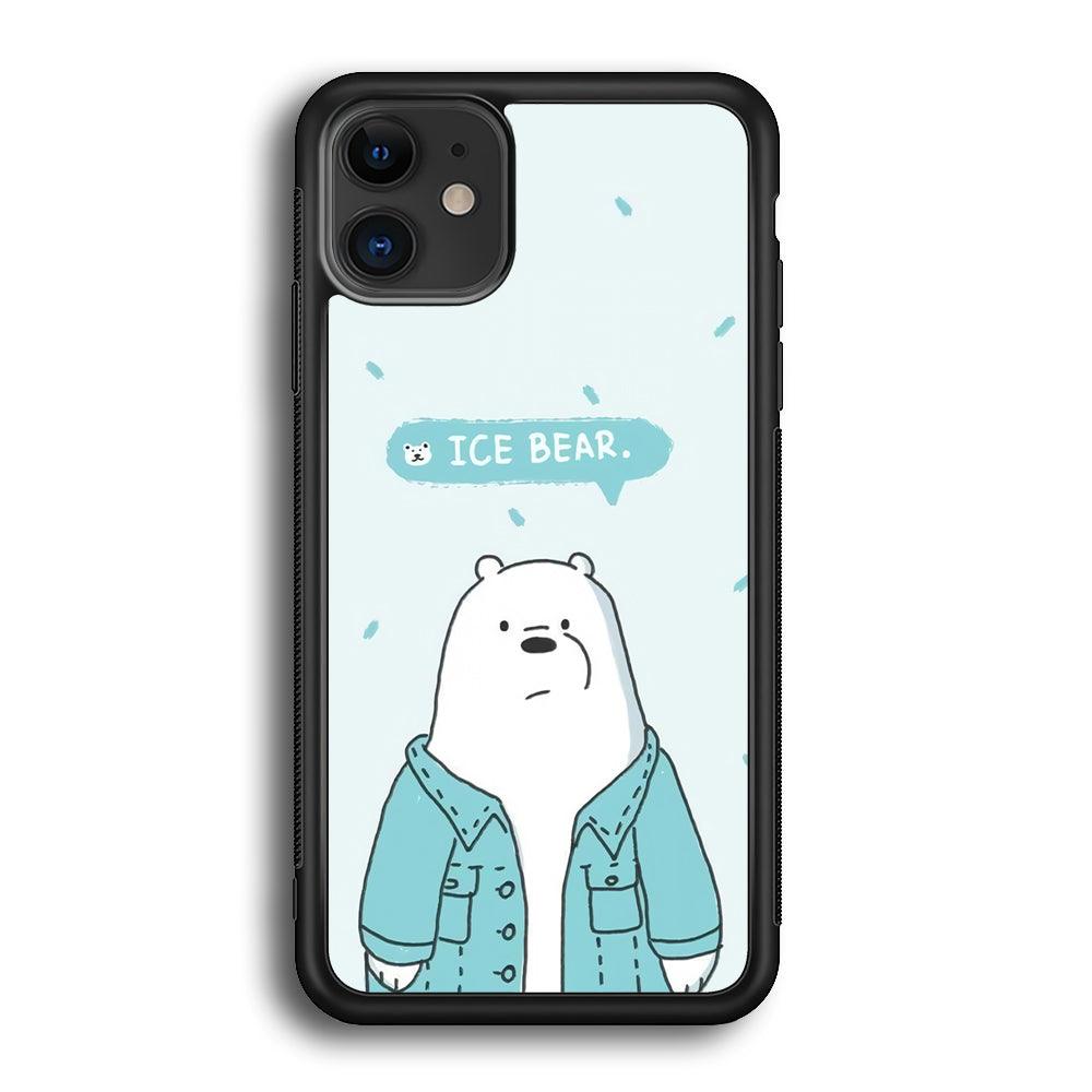 Bare Bears Ice Bear iPhone 11 Case-Rubber Black (2D Case)-Oxvistore