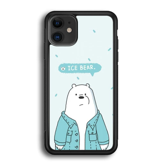 Bare Bears Ice Bear iPhone 11 Case-Rubber Black (2D Case)-Oxvistore