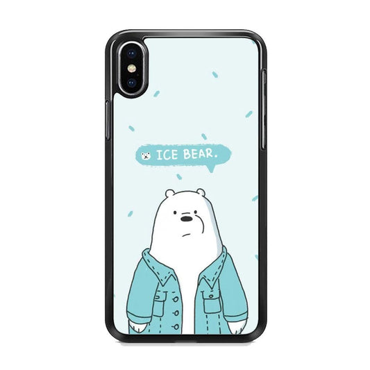 Bare Bears Ice Bear iPhone XS Case-Rubber Black (2D Case)-Oxvistore