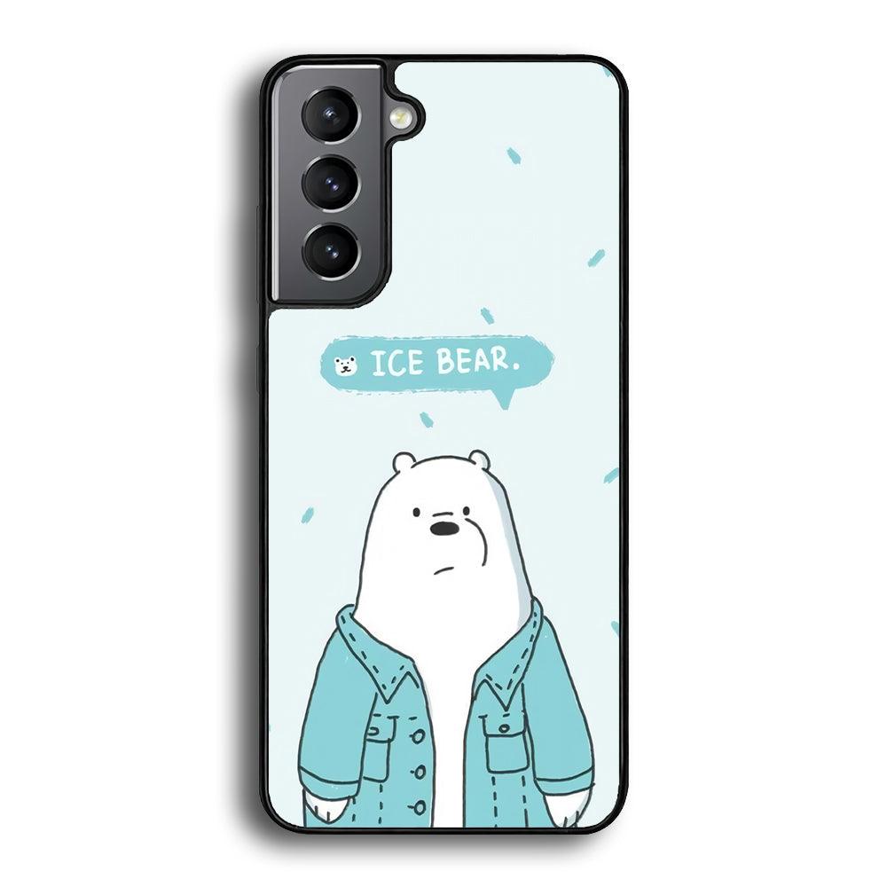 Bare Bears Ice Bear Samsung Galaxy S23 Case-Rubber White (2D Case)-Oxvistore