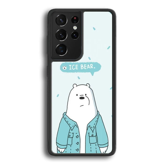 Bare Bears Ice Bear Samsung Galaxy S22 Ultra Case-Rubber Black (2D Case)-Oxvistore