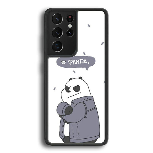 Bare Bears Panda Samsung Galaxy S24 Ultra Case-Rubber White (2D Case)-Oxvistore