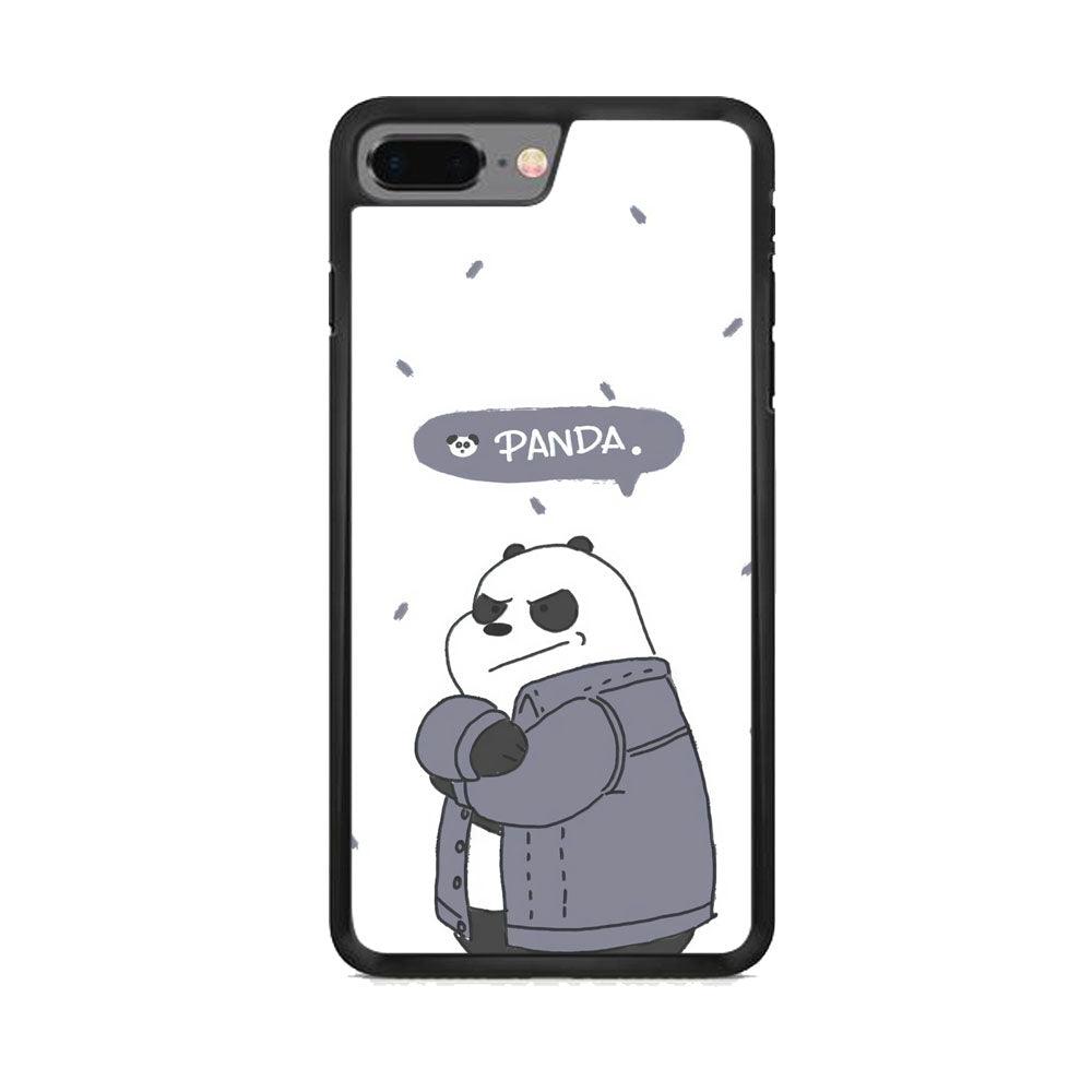 Bare Bears Panda iPhone 8 Plus Case-Rubber Black (2D Case)-Oxvistore
