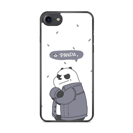 Bare Bears Panda iPhone 7 Case-Rubber Black (2D Case)-Oxvistore