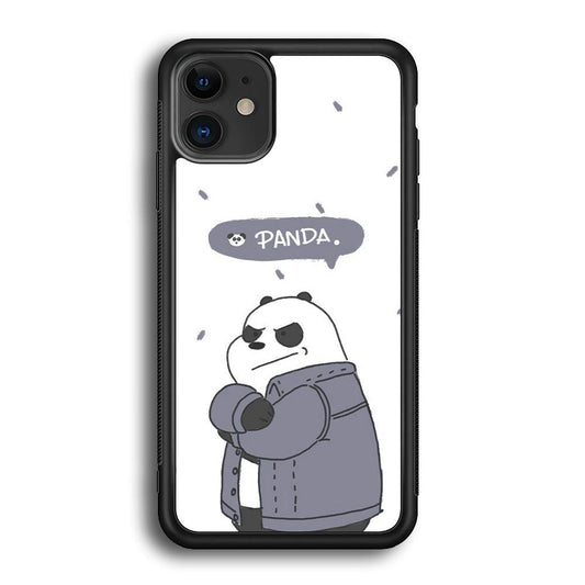 Bare Bears Panda iPhone 11 Case-Rubber Black (2D Case)-Oxvistore