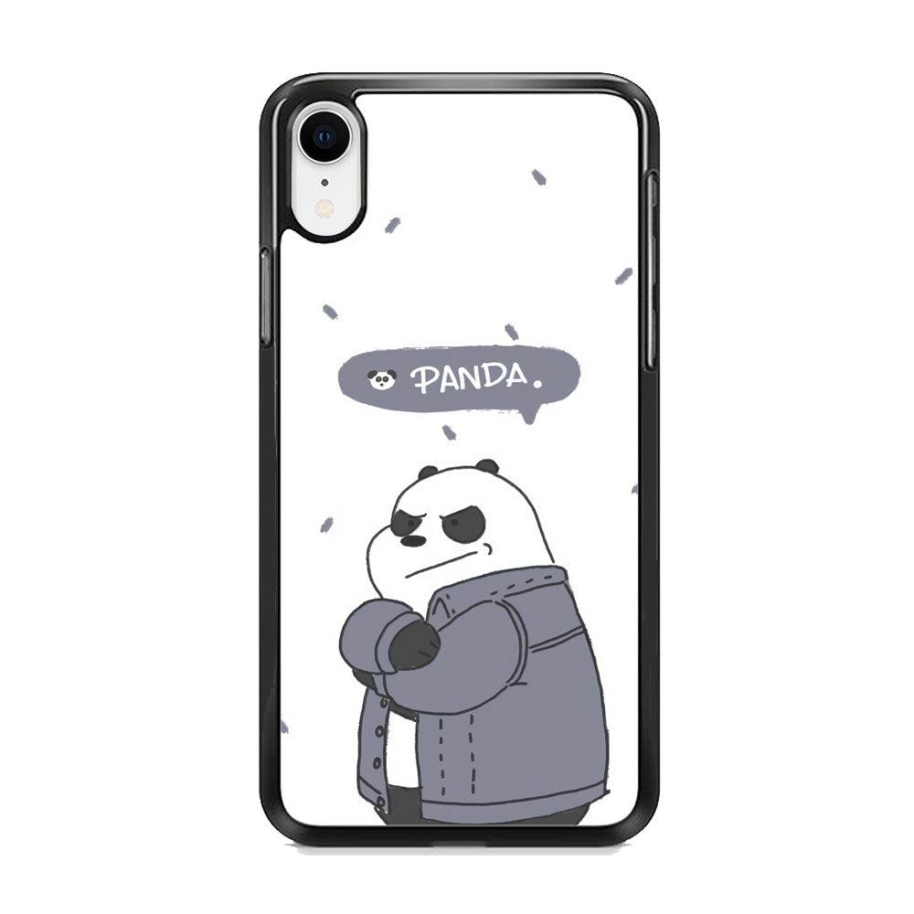 Bare Bears Panda iPhone XR Case-Rubber Black (2D Case)-Oxvistore