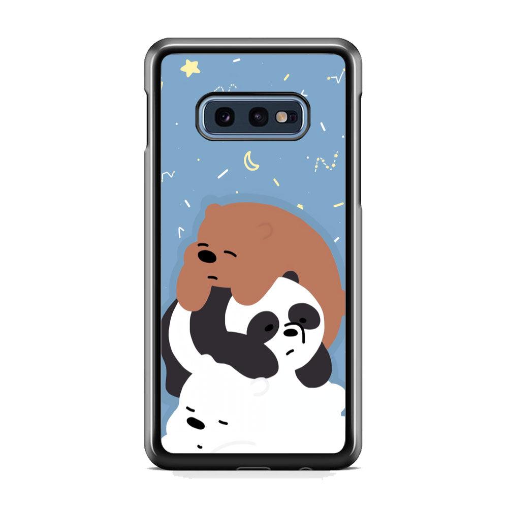 Bare Bears Tired and Feel Asleep Samsung Galaxy S10E Case-Rubber Black (2D Case)-Oxvistore