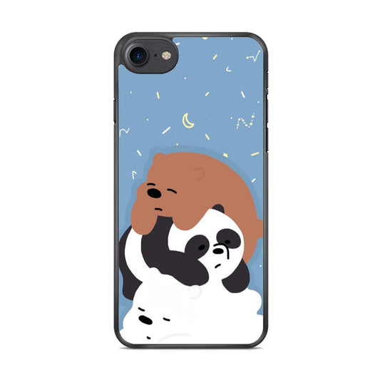 Bare Bears Tired and Feel Asleep iPhone 8 Case-Rubber Black (2D Case)-Oxvistore